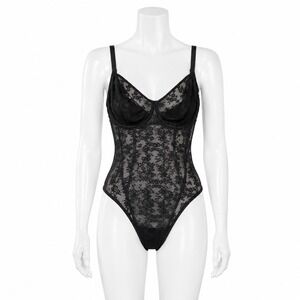 NEW Bravissimo Black Lace Bodysuit Women's 36FF 36G Coquette